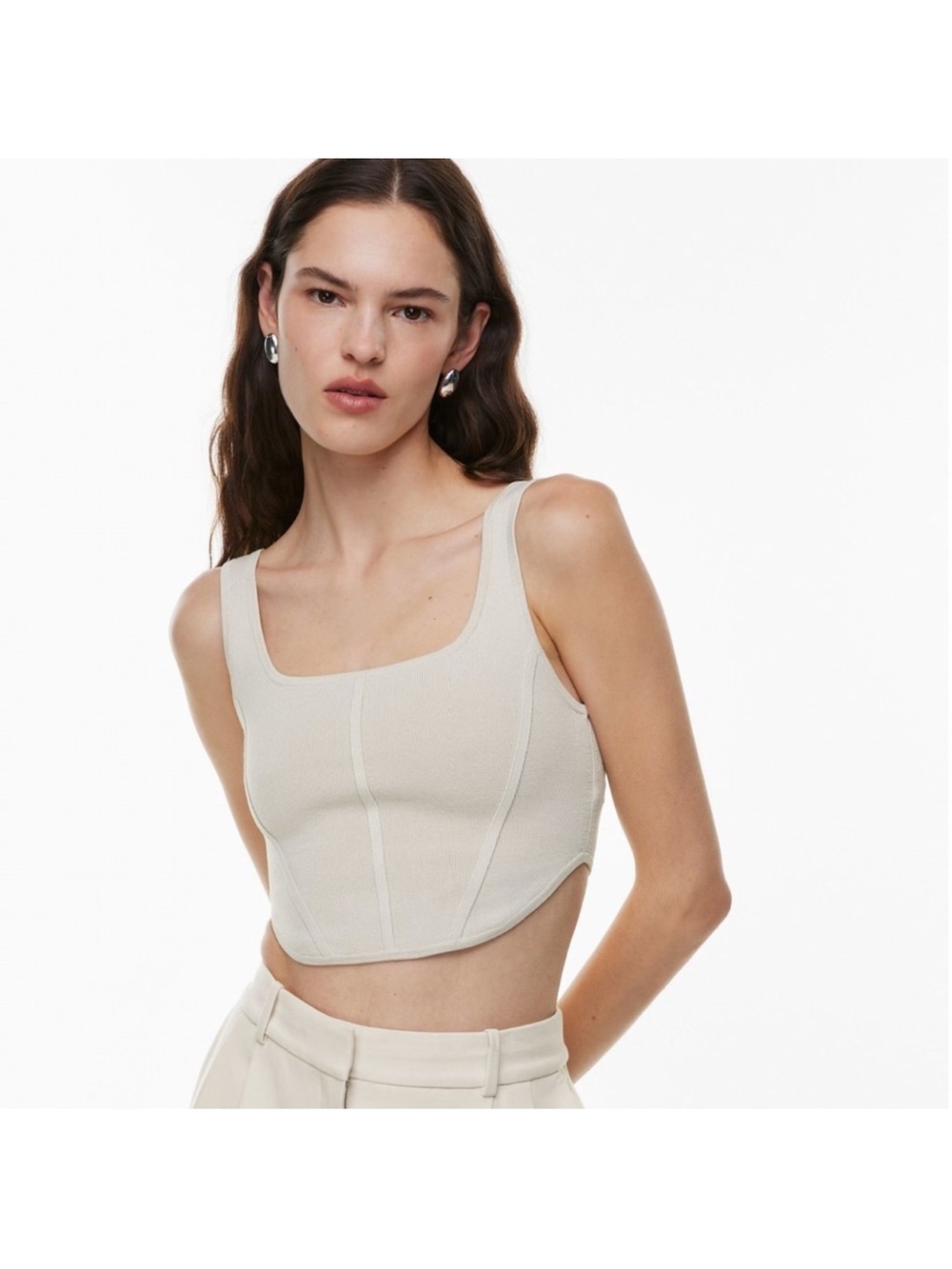Aritzia babaton sculpt knit bustier tank, size S